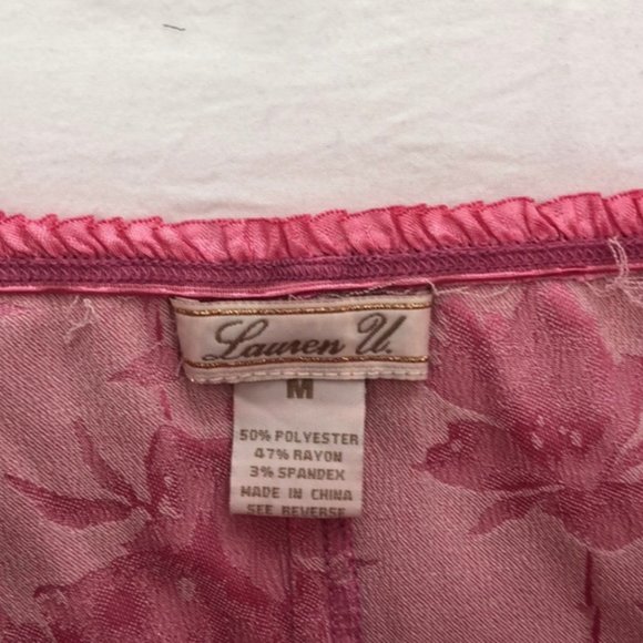 Lauren U Pink Rose Floral Hook & Eye Bustier Top - Picture 3 of 3